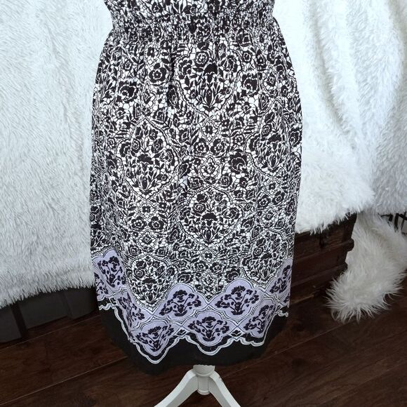 SONOMA BLACK, WHITE, & PURPLE/BLUE DRESS SZ.M EUC - Picture 4 of 9